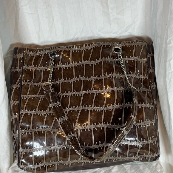 Chic Glossy Tote Bag in Brown - Picture 6 of 11
